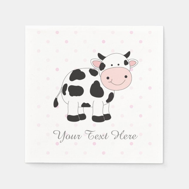 Serviettes en papier de déco de vache (Devant)