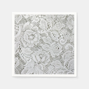 Serviettes en papier de dentelle blanche élégantes