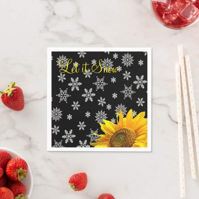 Serviettes en papier de flocons de tournesol (En situation)