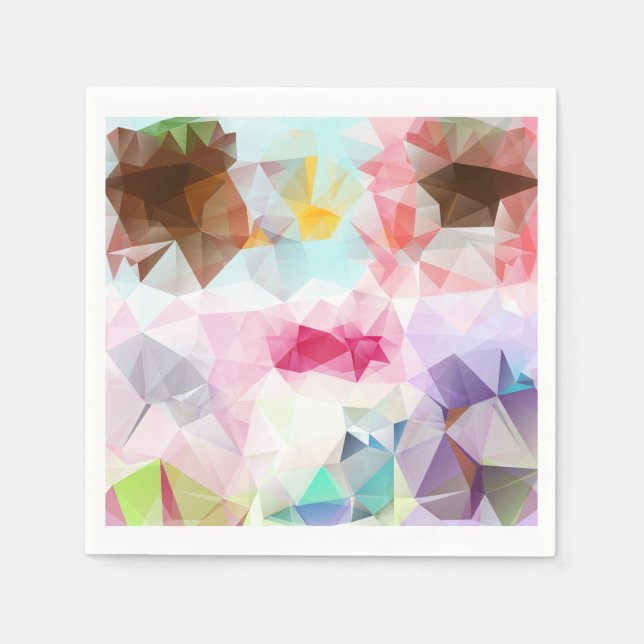 Serviettes en papier de forme géométrique cristal (Devant)
