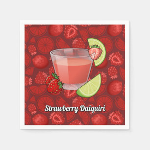 Serviettes en papier de fraise Daiquiri