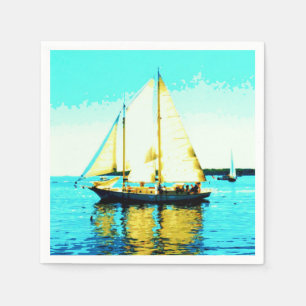 serviettes en papier de goélette à voile