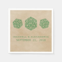 Serviettes en papier de la gamme de dés D20 Grunge