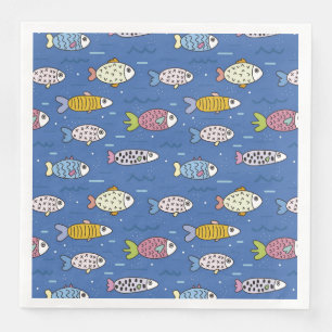 serviettes en papier de la vie océanique