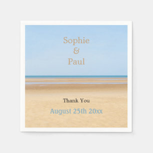 Serviettes en papier de mariage de plage