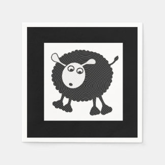 Serviettes en papier de mouton noir - Ensemble de