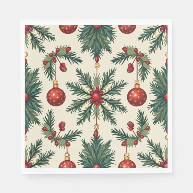 Serviettes en papier de Noël, déjeuner standard (Devant)