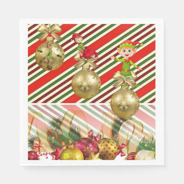 serviettes en papier de Noël, elfe (Devant)