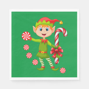 Serviettes en papier de Noël, Joyeux elfe de Noël