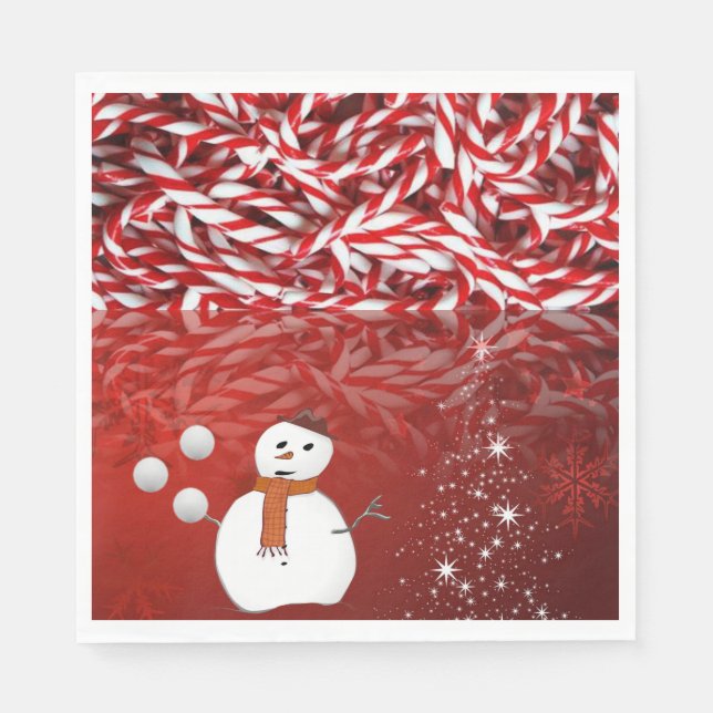 Serviettes en papier de Noël, Snowman (Devant)