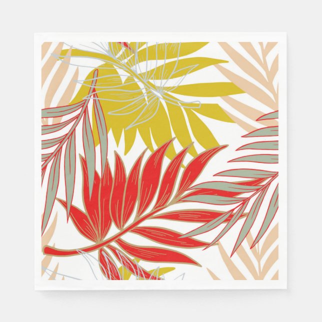 Serviettes en papier de palmes tropicales (Devant)