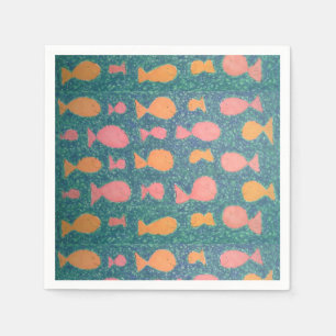 Serviettes en papier de poisson tropical