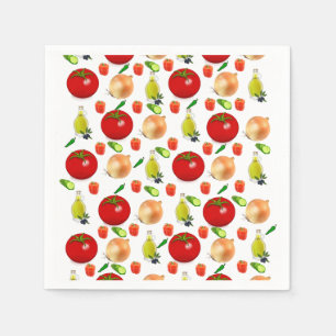 Serviettes en papier de salade de tomate