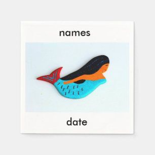 serviettes en papier de sirène personnalisées