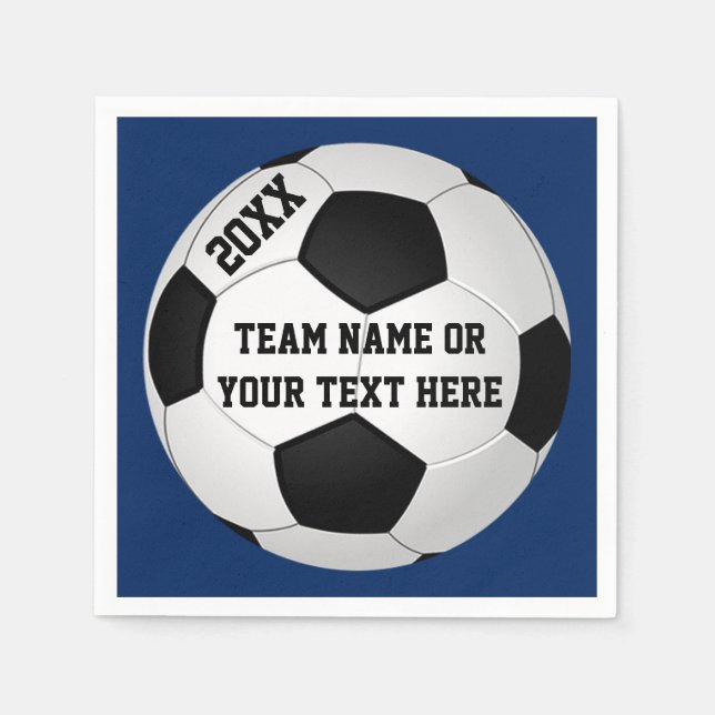 Serviettes en papier de soccer personnalisées (Devant)
