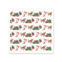 Serviettes en papier de vacances Sassy Dog, Cockta