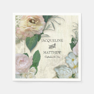 Serviettes En Papier Décor mariage Moderne Vintage Plutôt Floral Rustiq