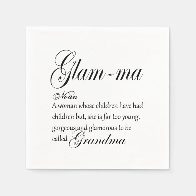 Serviettes En Papier Définition de grand-mère GLAM MA (Devant)