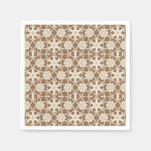 Serviettes En Papier Dentelle antique - crème et marron