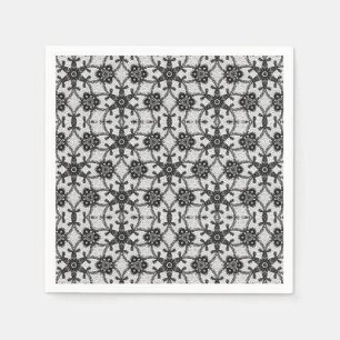 Serviettes En Papier Dentelle antique - noir et blanc