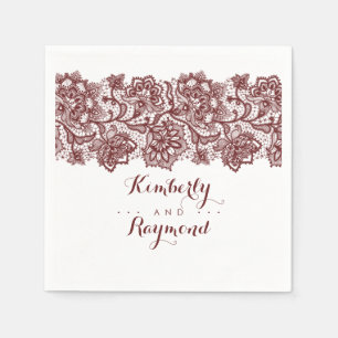 Serviettes En Papier Dentelle Bourgogne