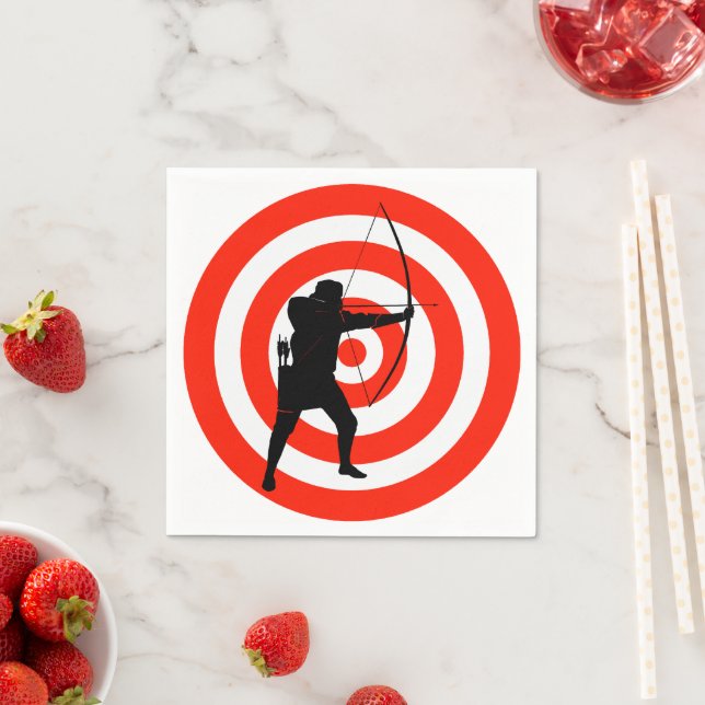 Serviettes en papier design en tir à l'arc (En situation)