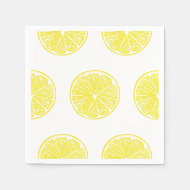 Serviettes En Papier Design motif de tranches de citron (Devant)