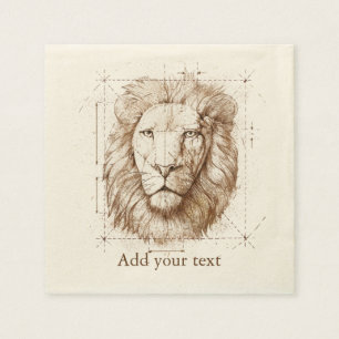 Serviettes En Papier Dessin de lion