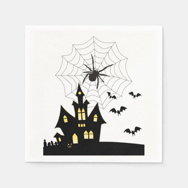 Serviettes en papier d'Halloween, Araignée (Devant)