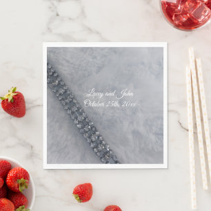Serviettes en papier Diamants Fourrure Fluffy Blan