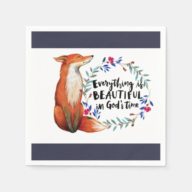 Serviettes En Papier dieux temps renards (Devant)