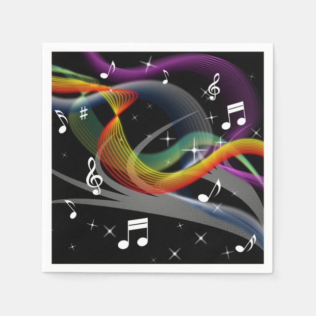 Serviettes en papier d'illustration de musique (Devant)