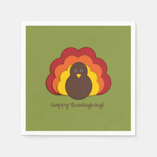 Serviettes En Papier Dinde de Thanksgiving