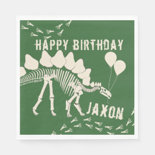 Serviettes En Papier Dinosaure avec l'anniversaire de ballons
