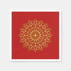 Serviettes en papier d'inspiration arabe rouge et 