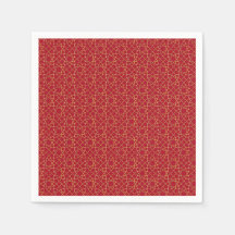 Serviettes en papier d'inspiration arabe rouge et 