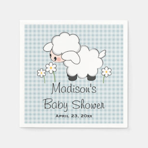 Serviettes En Papier Douche bleue de bébé d'agneau