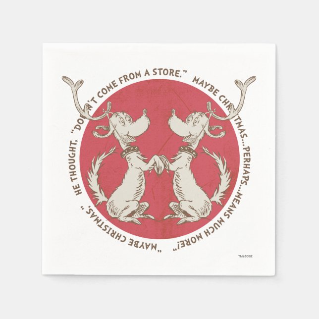 Serviettes En Papier Dr Seuss | The Grinch | Max - Citation de Noël (Devant)