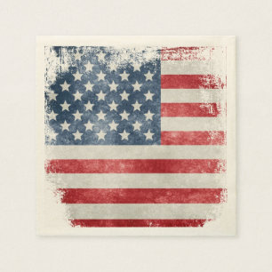 Serviettes En Papier Drapeau américain Grunge