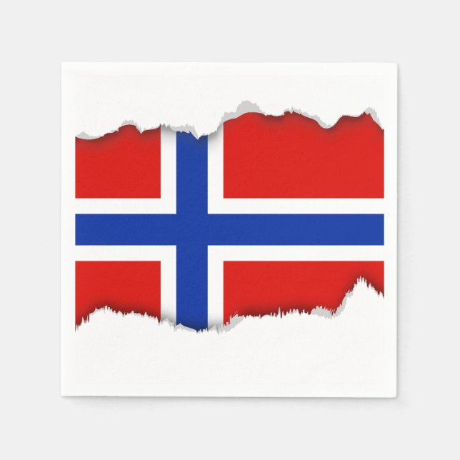 Serviettes En Papier Drapeau de Norway (Devant)