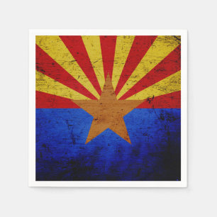 Serviettes En Papier Drapeau d'état de Black Grunge Arizona