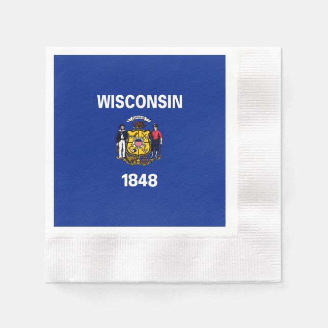 Serviettes En Papier Drapeau du Wisconsin (Devant)