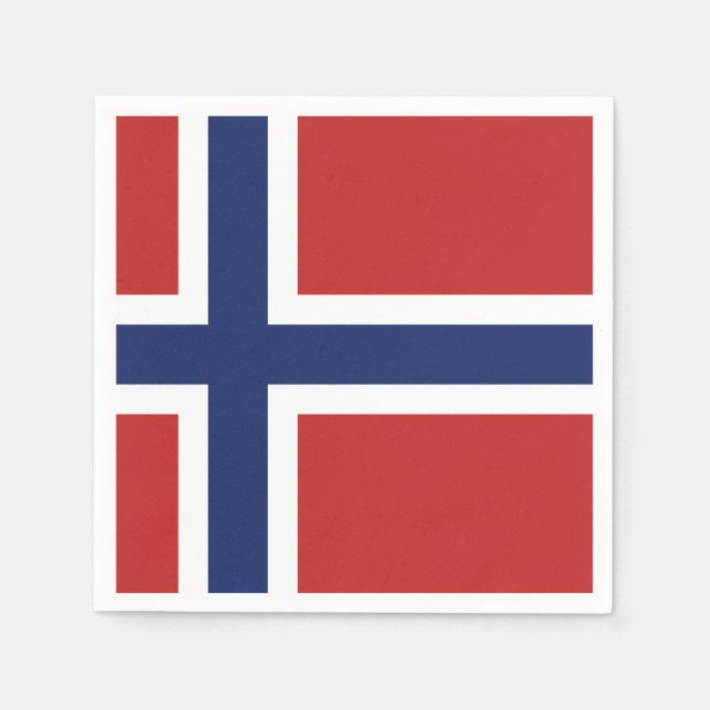 Serviettes En Papier Drapeau norvégien (Devant)