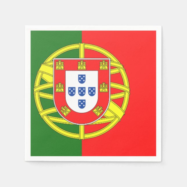Serviettes En Papier Drapeau portugais (Devant)