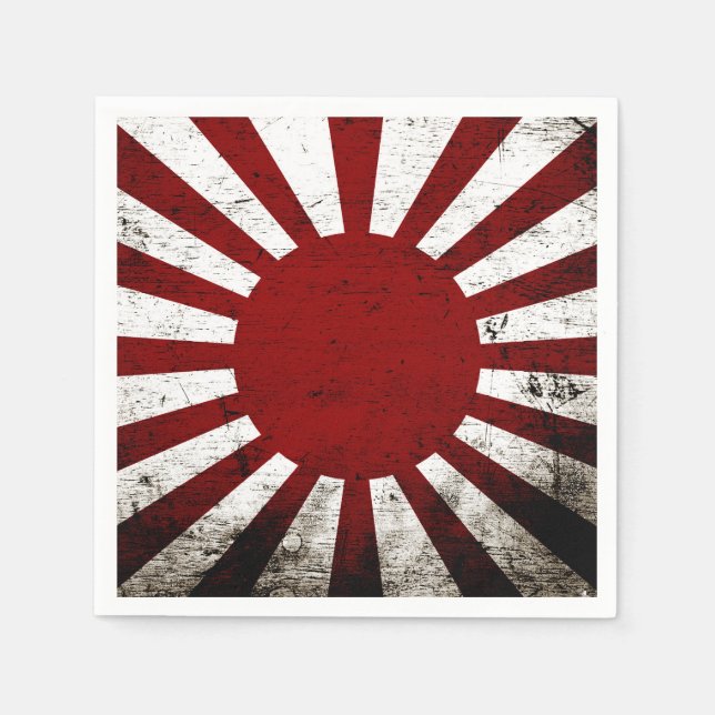 Serviettes En Papier Drapeau Soleil Levant du Japon (Devant)
