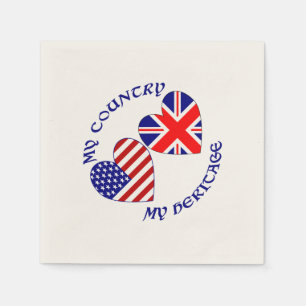 Serviettes En Papier Drapeaux britanniques américains cœur Patrimoine P