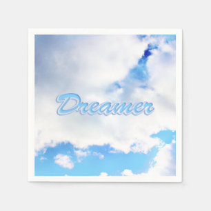 Serviettes En Papier Dreamer Puffy nuages blancs et ciel bleu