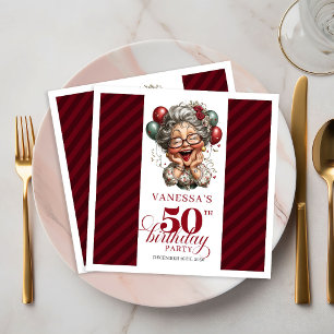Serviettes en papier drôles pour la fête des 50 an