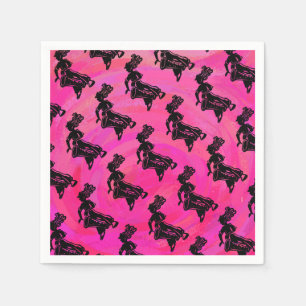 Serviettes En Papier Drum Boogie Nights New York Hot Pink