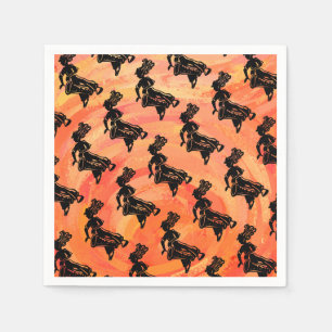 Serviettes En Papier Drum Orange New York Boogie Nights